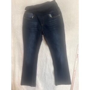 Bella Vida Maternity Jeans Bootcut Dark Wash Comfort‎ Waist Stretch Denim L